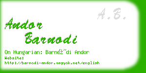 andor barnodi business card